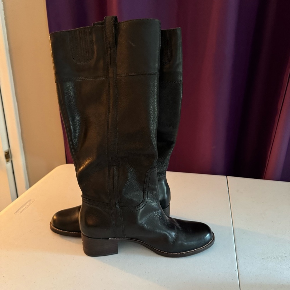 Lucky Brand Wide Calf Black Leather Boots US 11